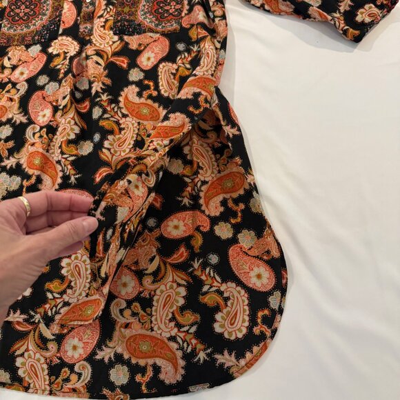 Figueroa & Flower Floral Paisley 3/4 Button Tunic Blouse Size L - Picture 7 of 7
